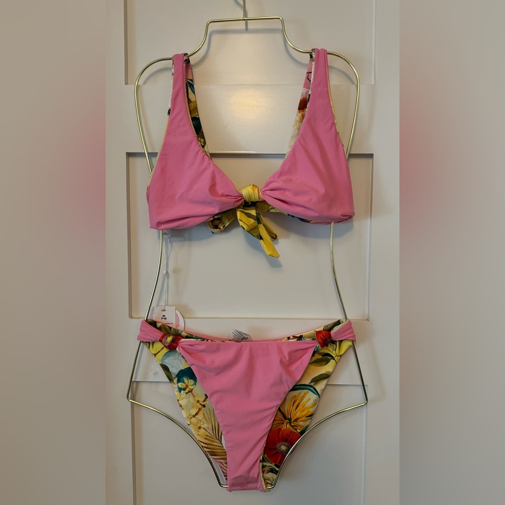 🆕 2pc PQ SWIM Oasis Reversible Drew Knot Bikini Top & Reversible Knot Bottom - Picture 7 of 9